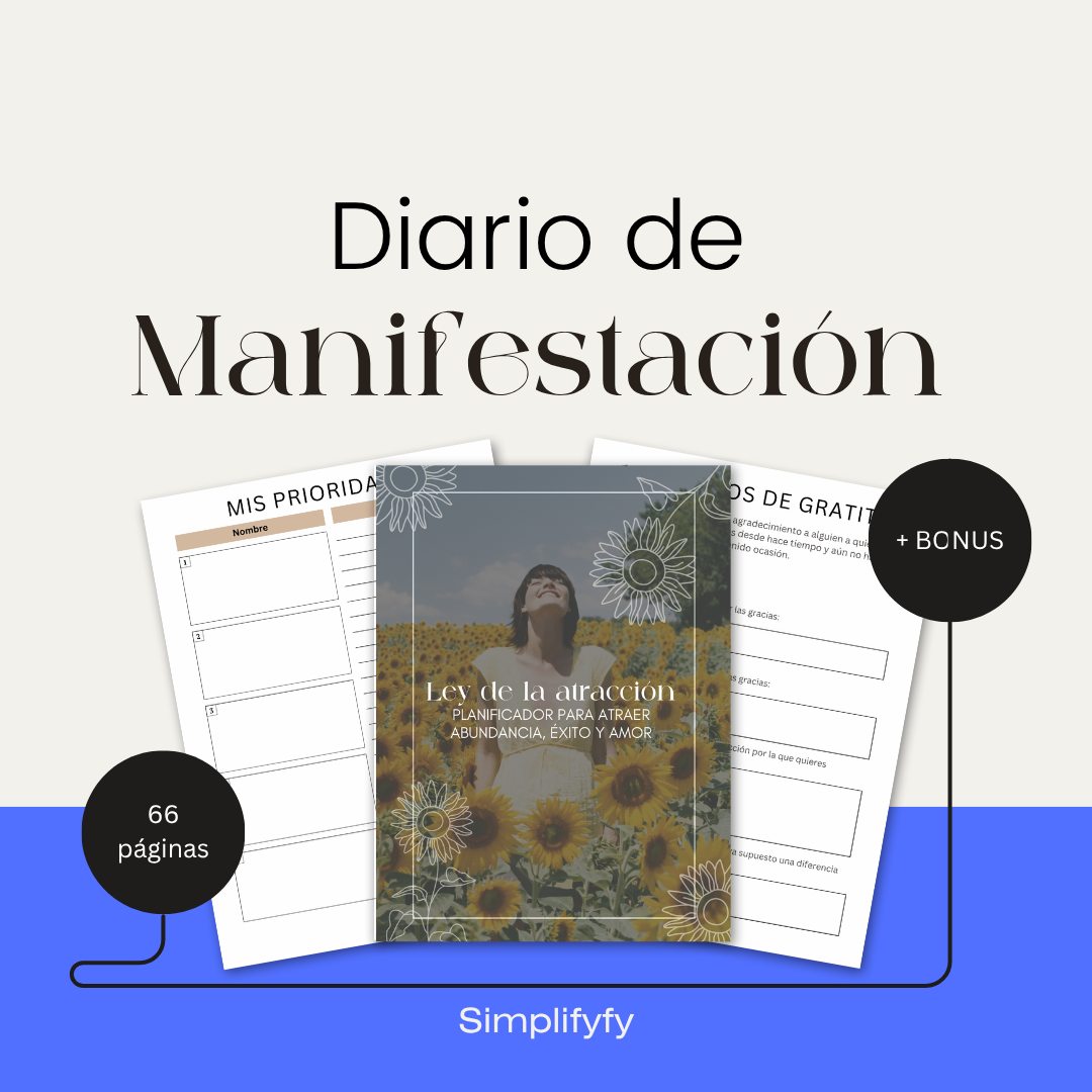 Diario de manifestación, journal de abundancia, gratitud