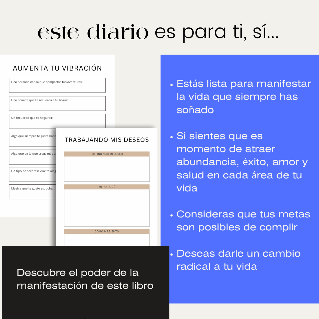 Diario de manifestación, journal de abundancia, gratitud