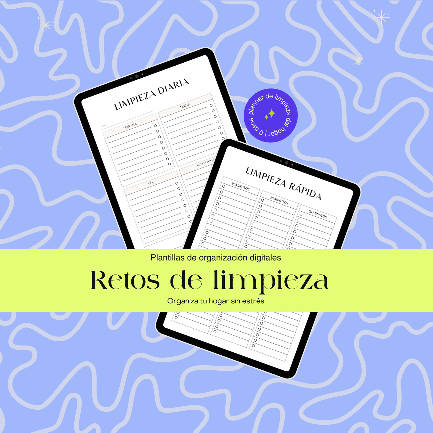 Planificador De Limpieza: Planificador de limpieza del hogar, de tareas domésticas. Diario y semanal de limpieza de casa con Listas de verificación y notas