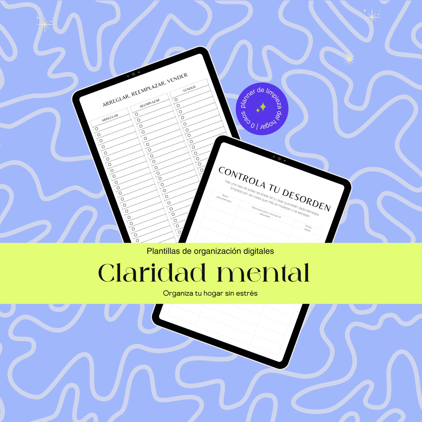 Planificador De Limpieza: Planificador de limpieza del hogar, de tareas domésticas. Diario y semanal de limpieza de casa con Listas de verificación y notas